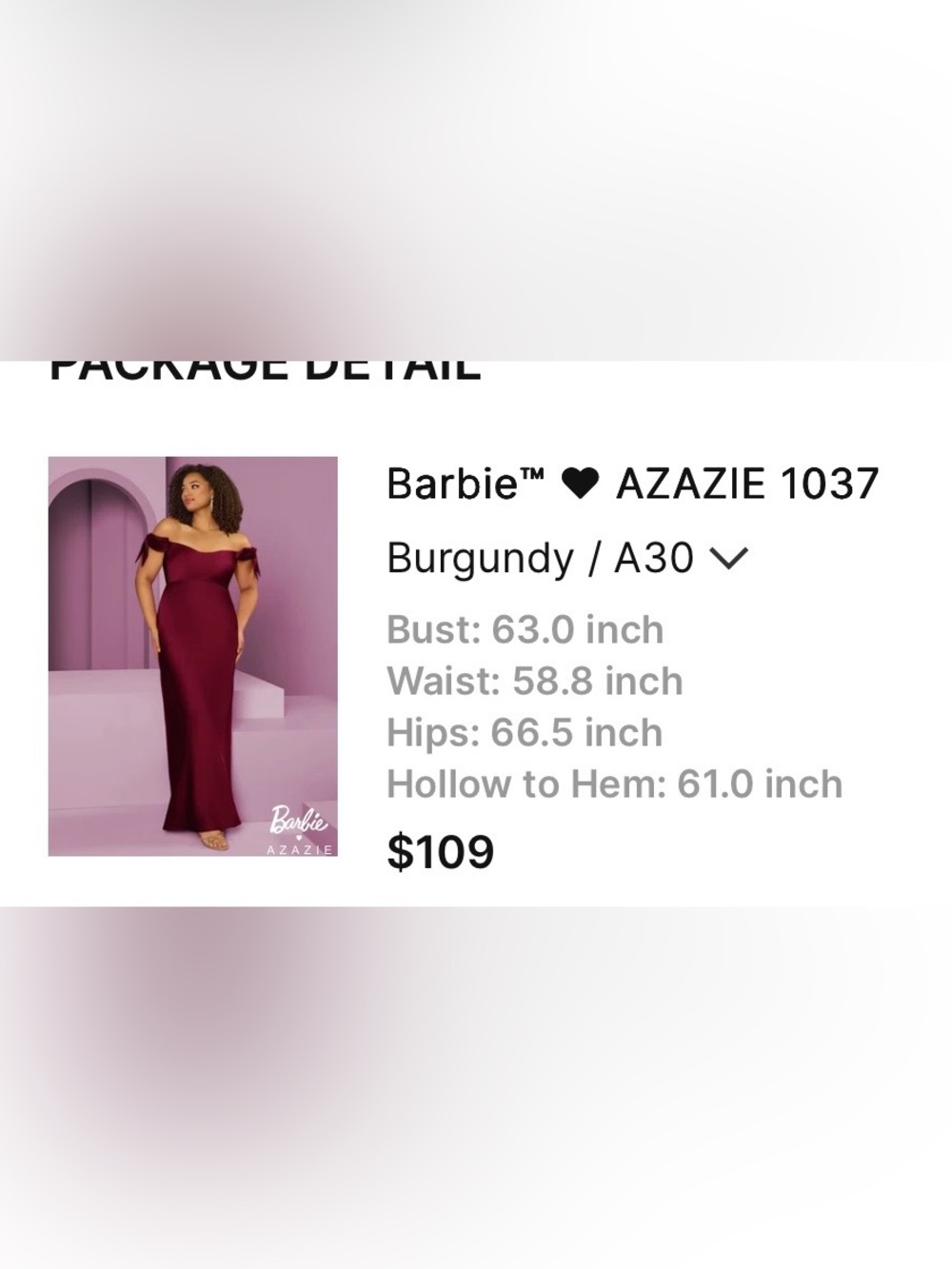 Azazie Burgundy Off-Shoulder Mermaid Gown